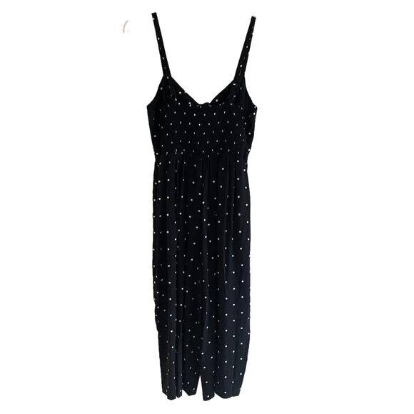 Old Navy Pullon Tie Front Black‎ & White Polka Dot Jumpsuit Size Small Petite - Picture 4 of 5